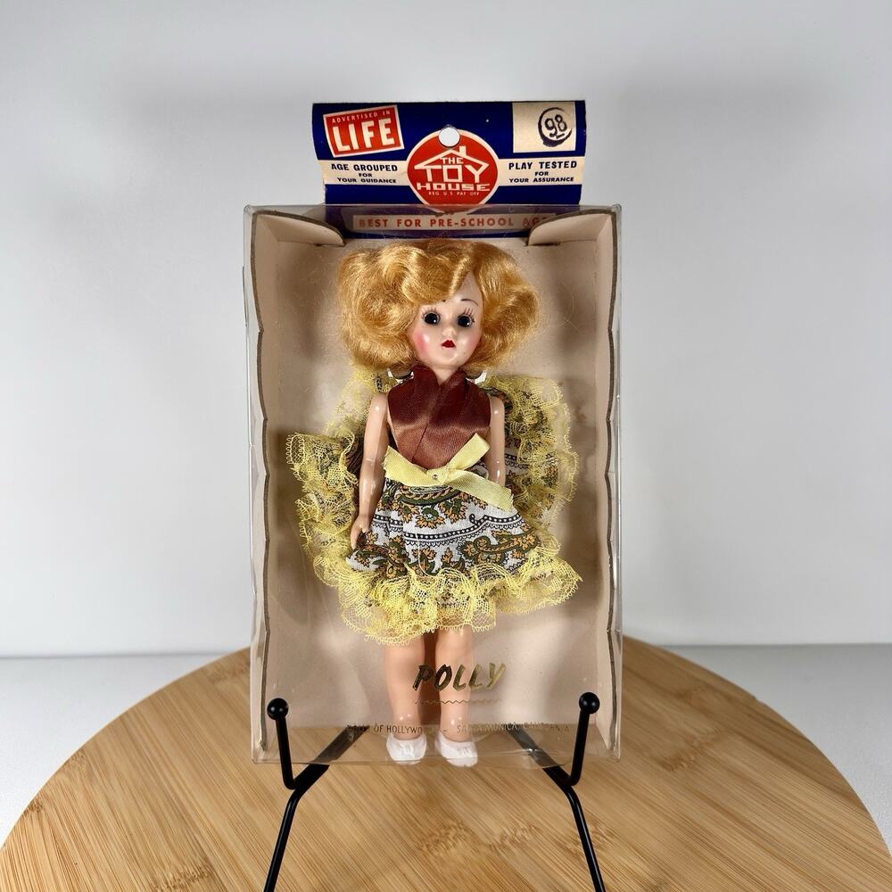 Vintage 1950s Polly Doll MIB – Dolls of Hollywood Toy House 98¢ - Original Box